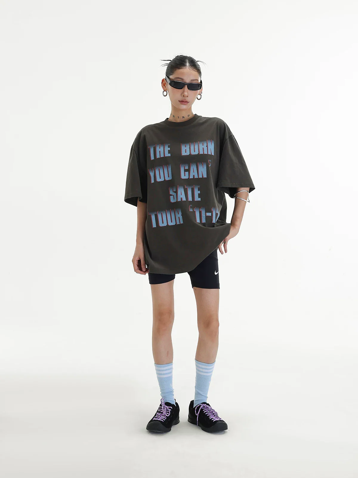 Oversized Cotton Letter Graphic T-Shirt - Image 3