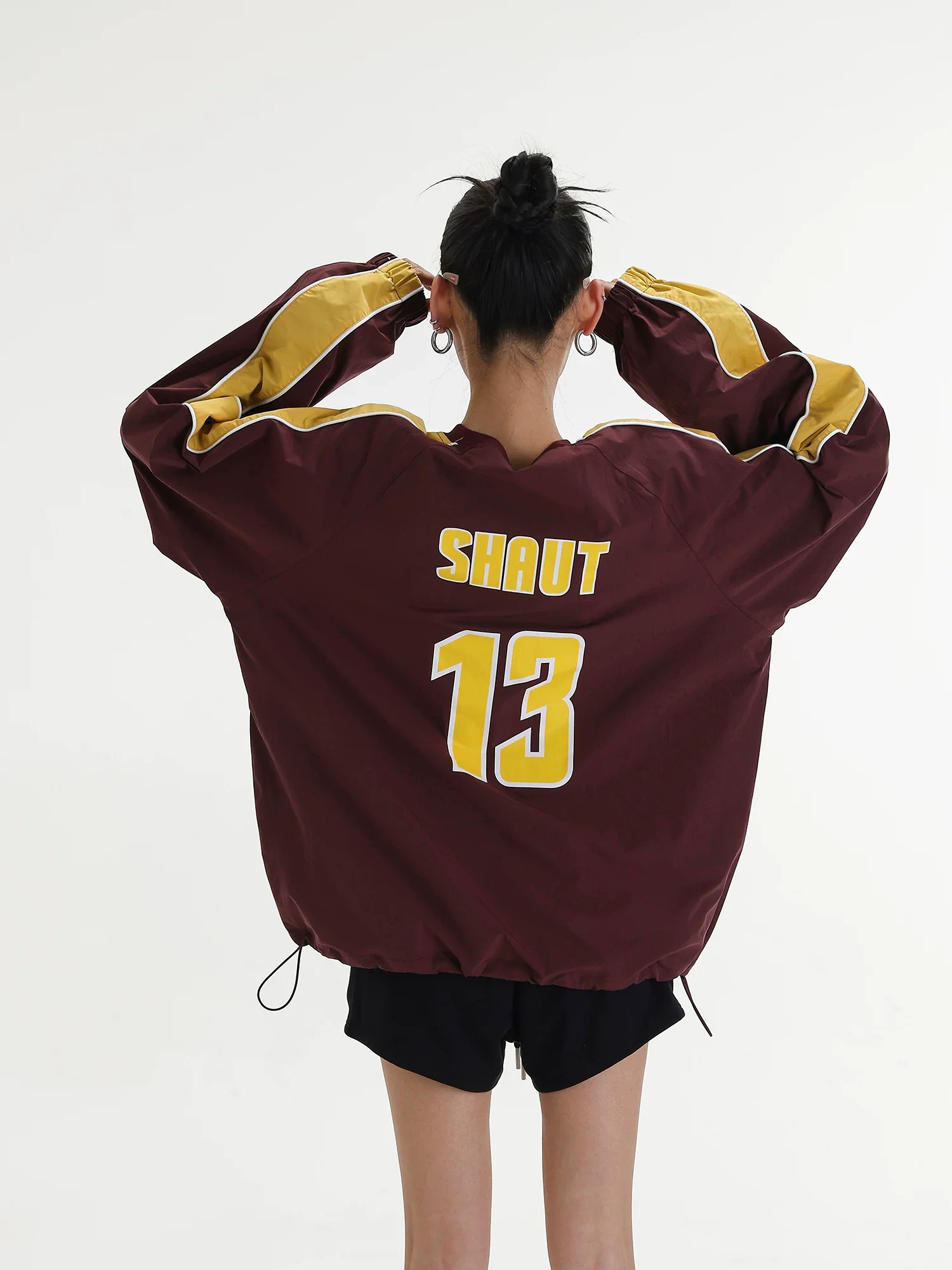 Oversized Sporty Windbreaker Pullover - Image 3