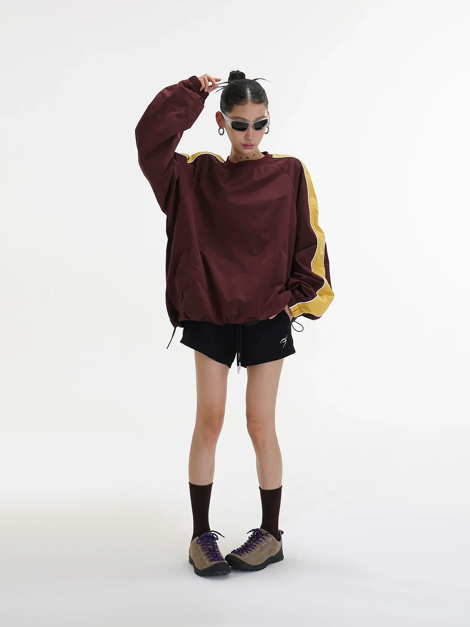 Oversized Sporty Windbreaker Pullover - Image 4