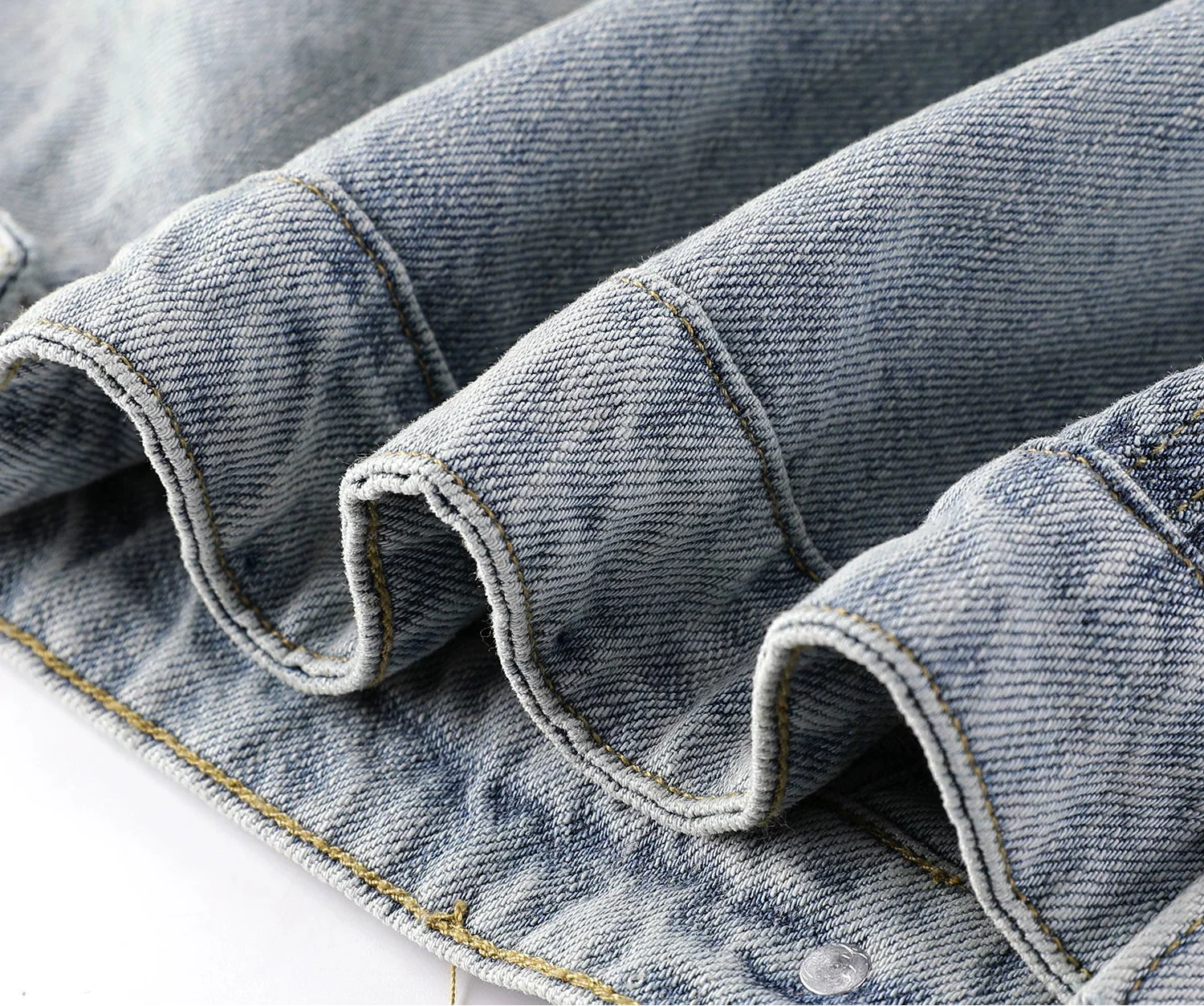 Contrast Collar Oversized Denim Jacket - Image 7