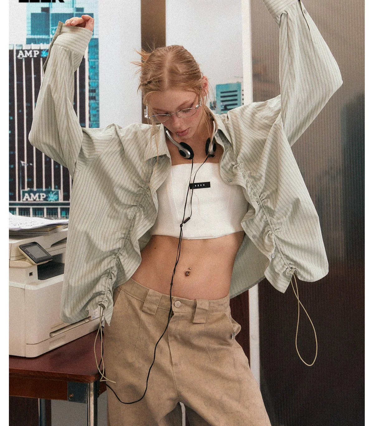 Oversized Drawstring Shirt