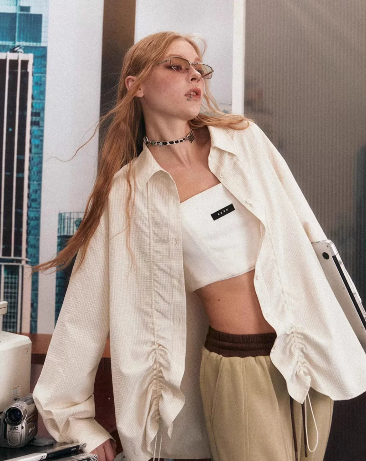 Oversized Drawstring Shirt - Image 6