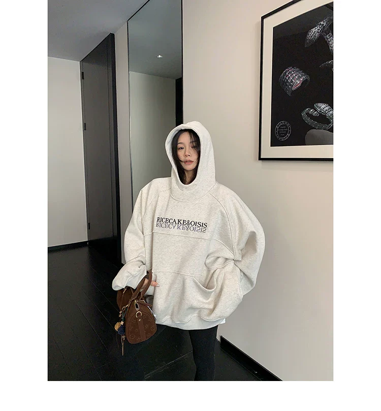 Oversized Embroidered Hooded Sweatshirt - Image 3