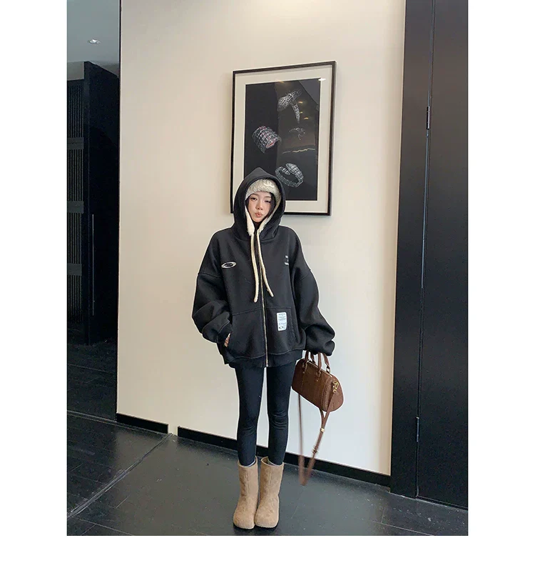 Oversized Zip Up Hooded Jacket - Image 10