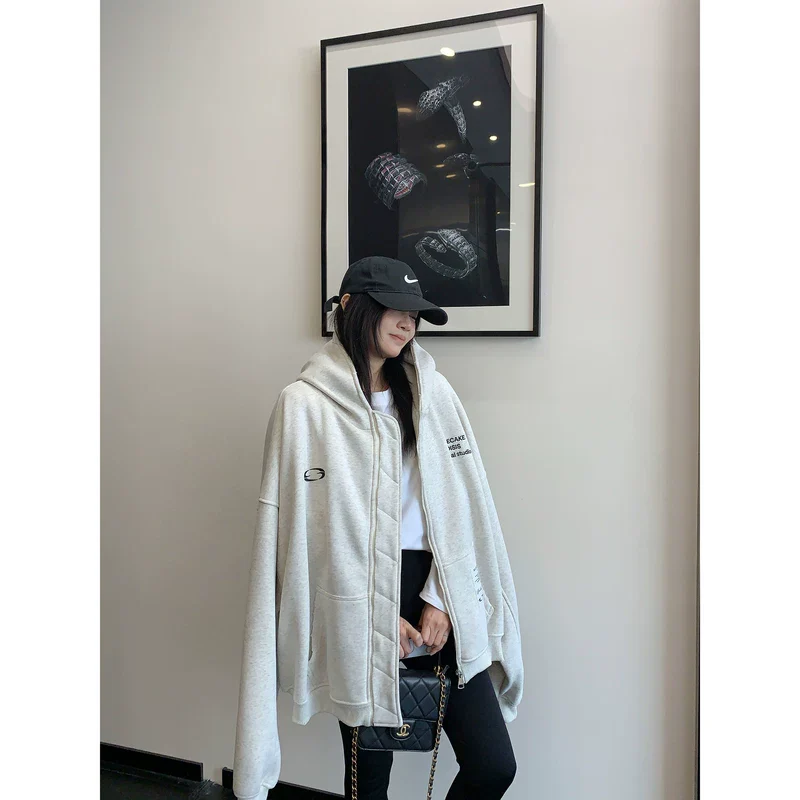 Oversized Zip Up Hooded Jacket - Image 3
