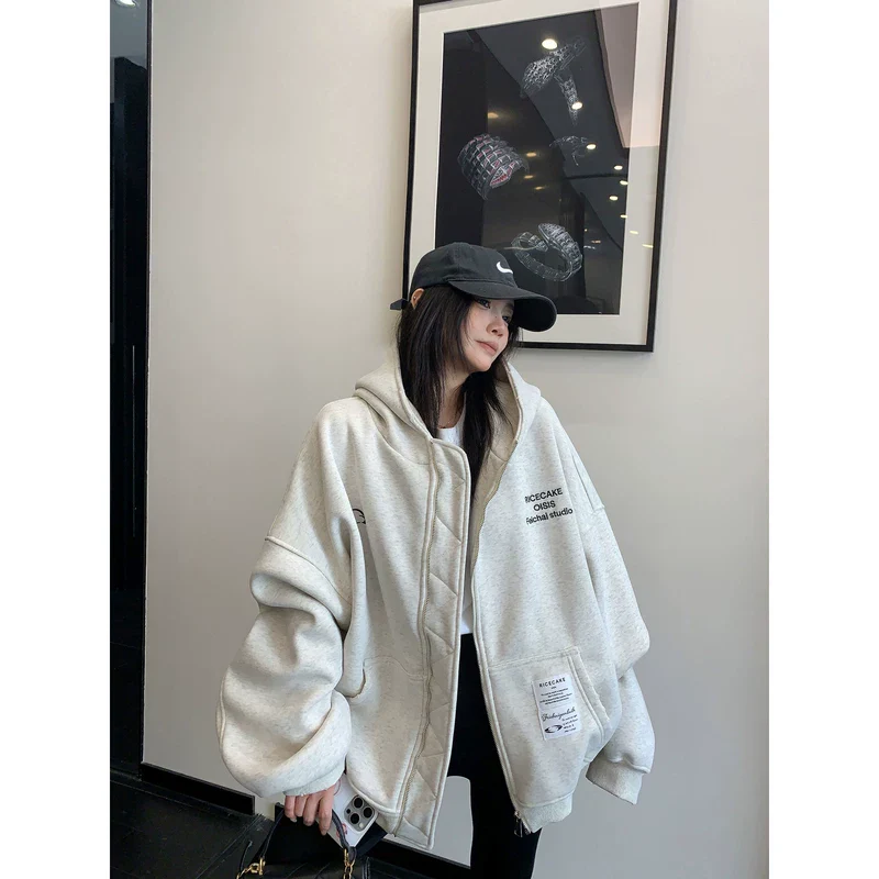 Oversized Zip Up Hooded Jacket - Image 5