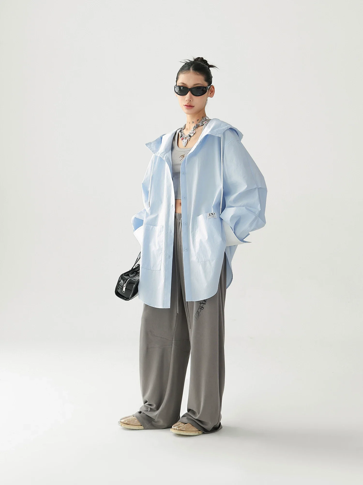 Oversized Hooded Long Sleeve Sunscreen Shirt - Image 6