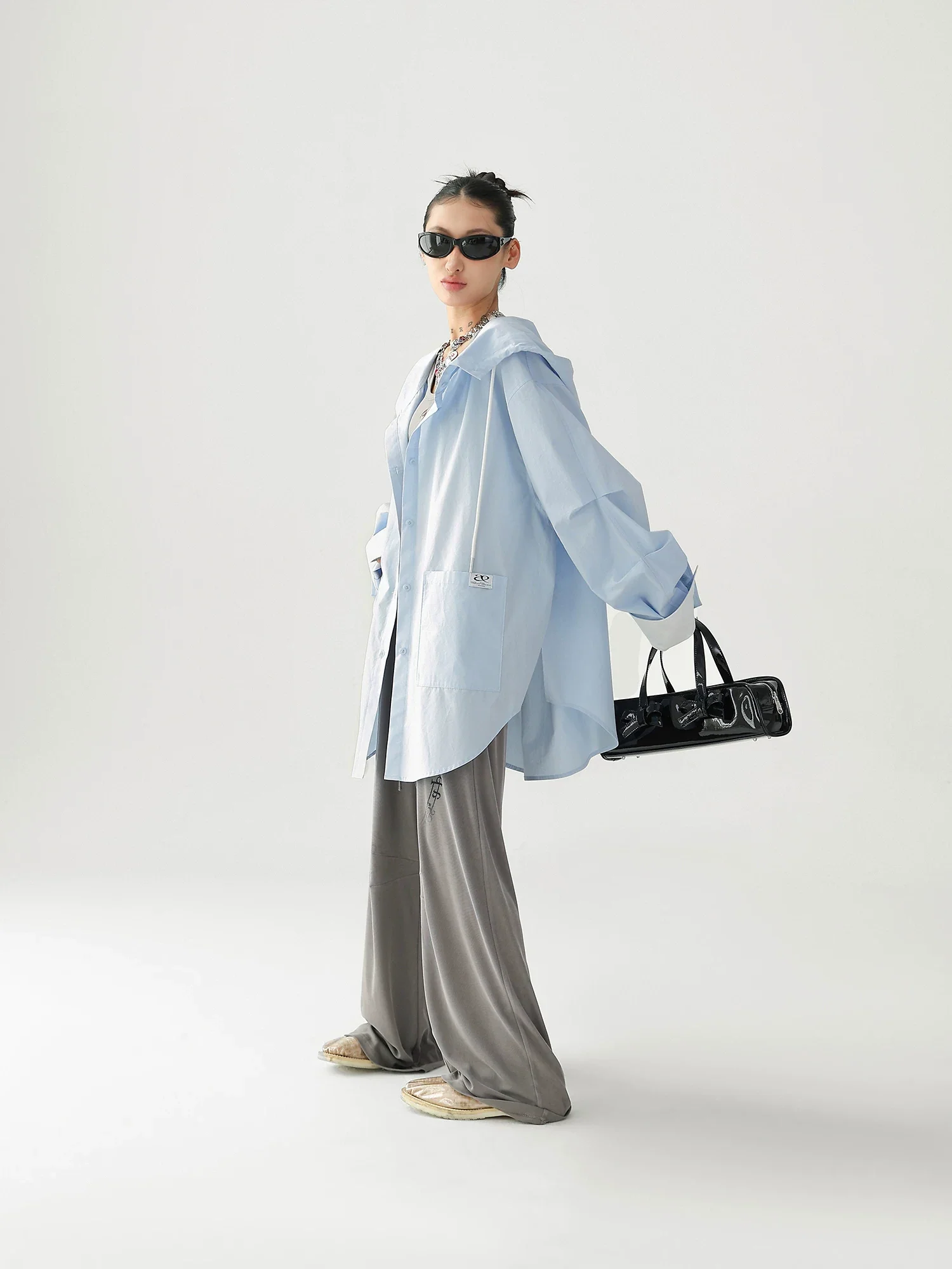 Oversized Hooded Long Sleeve Sunscreen Shirt - Image 7