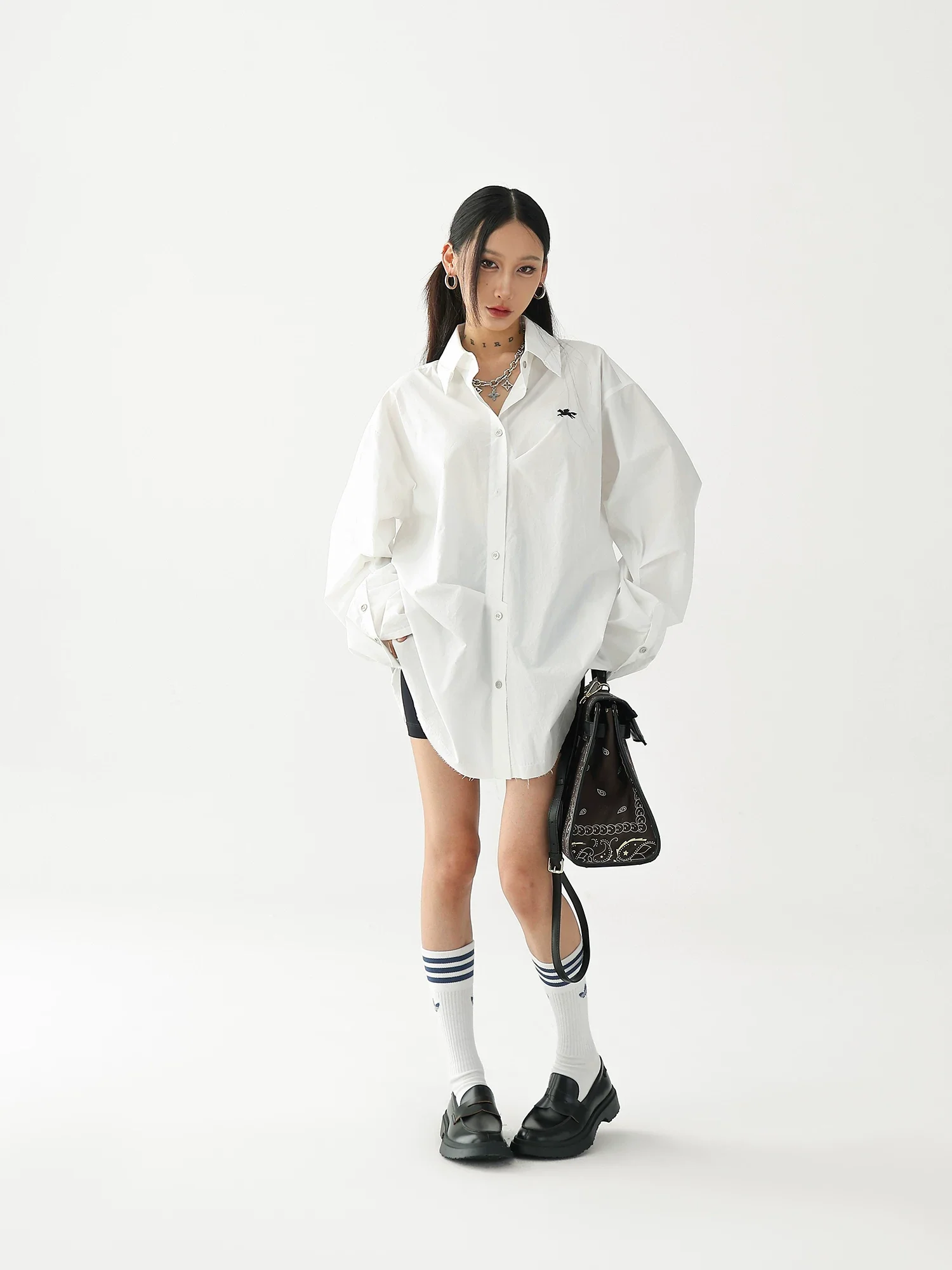 Oversized Long Sleeve Button Down Shirt - Image 8