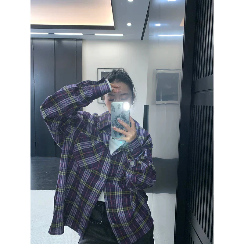 Oversized Plaid Button Down Shirt - Image 5