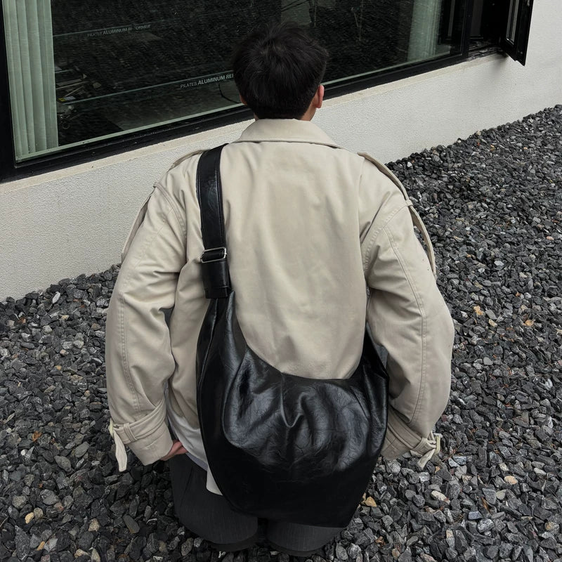 Oversized PU Leather Underarm Tote Bag - Image 3