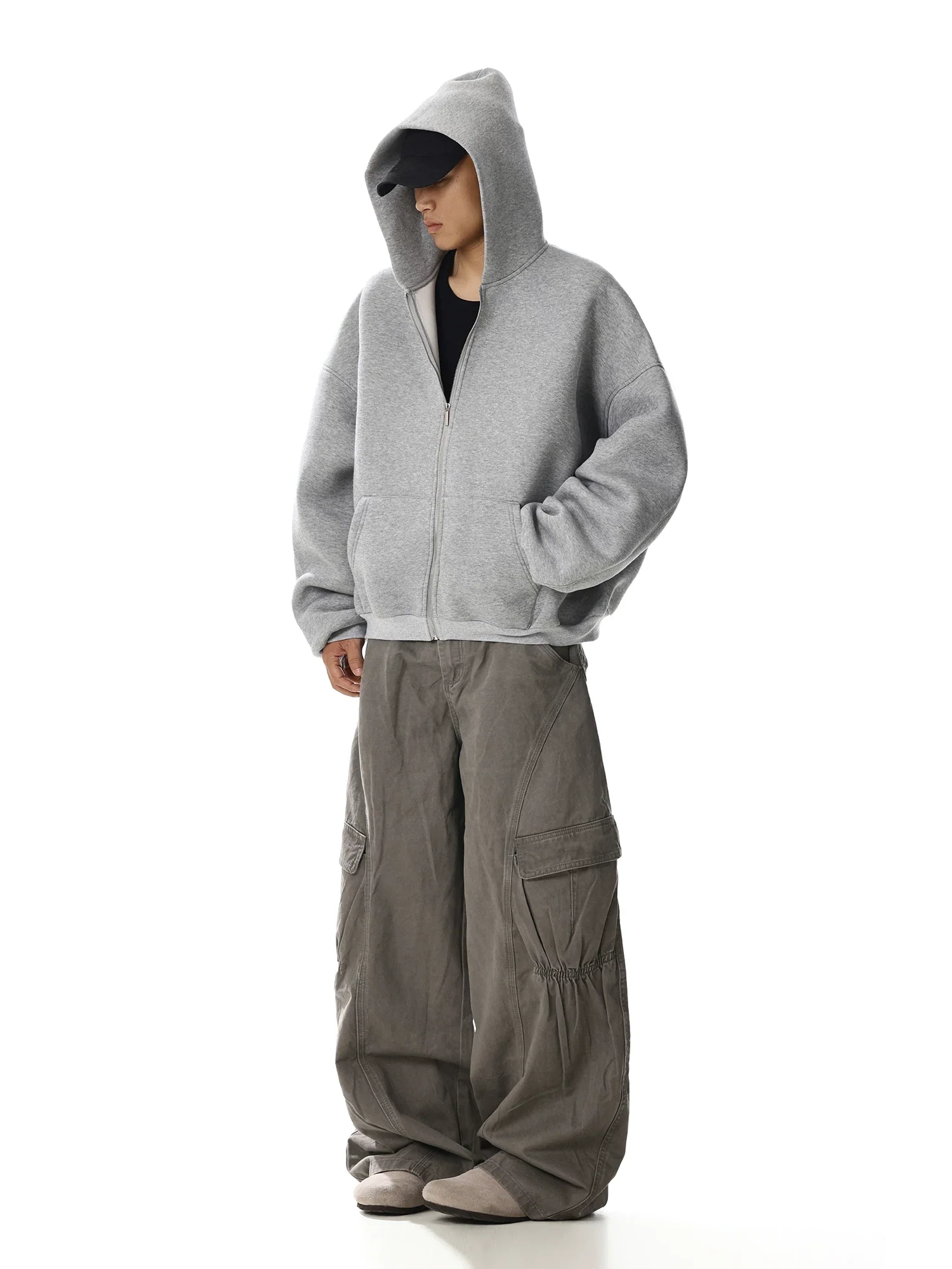 Oversized Zip Up Hooded Sweatshirt - Image 6