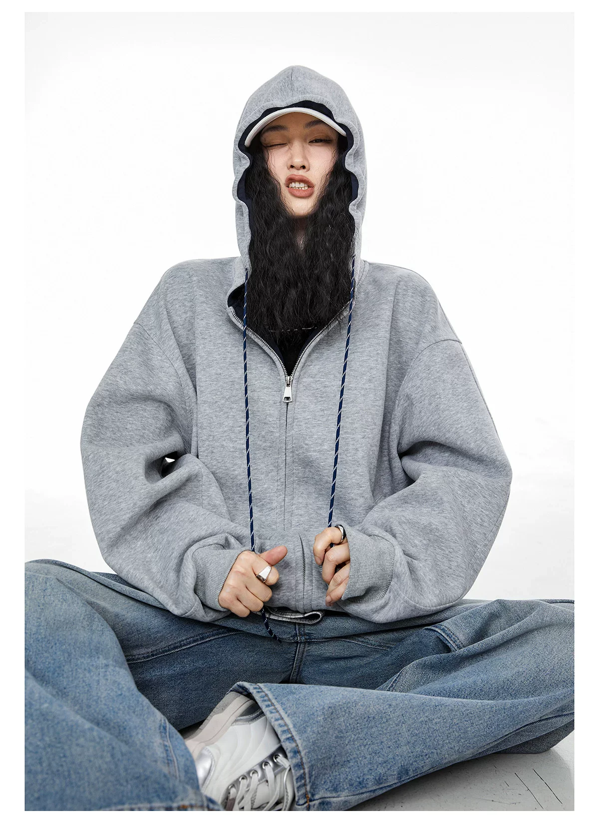 Oversized Zip Up Hooded Jacket - Image 10
