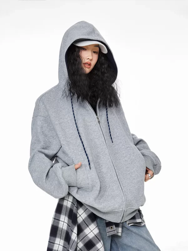 Oversized Zip Up Hooded Jacket - Image 5