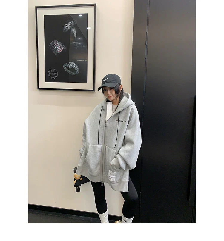 Oversized Zip-Up Hooded Jacket - Image 3