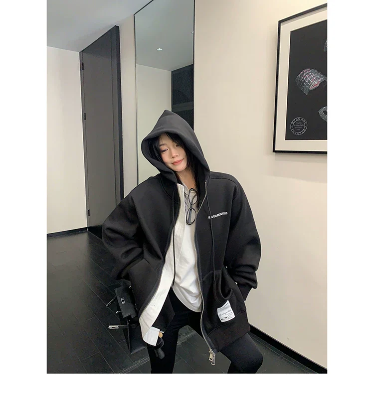 Oversized Zip-Up Hooded Jacket - Image 4