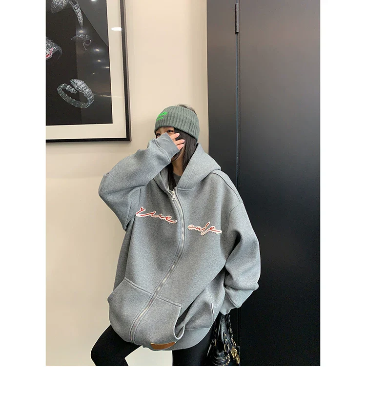 Oversized Zip Up Hoodie Jacket - Image 2