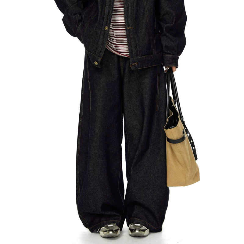 Patchwork Denim Workwear Jacket and Pants - Image 5