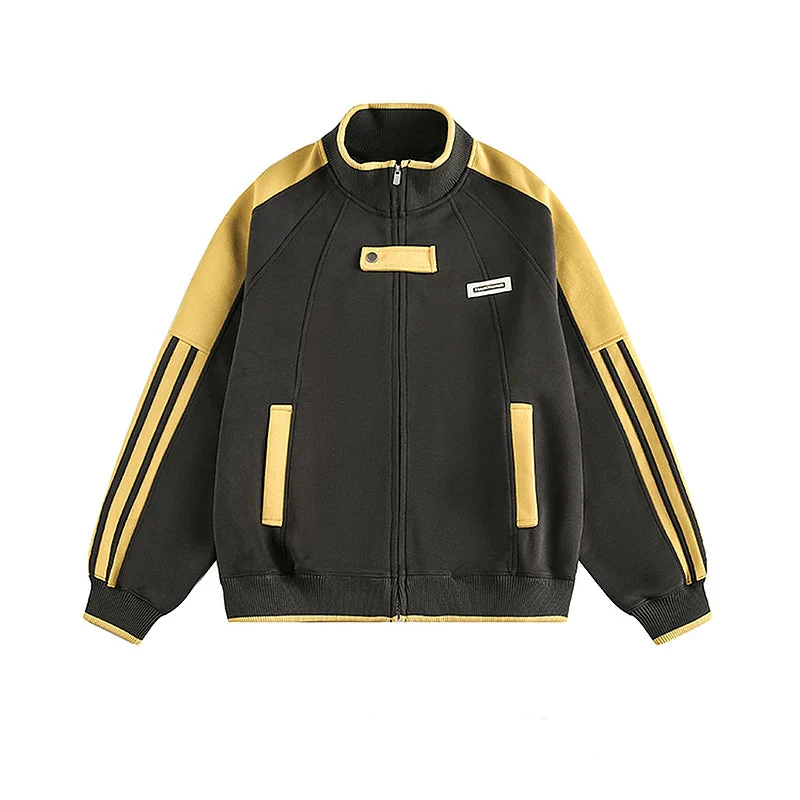 Patchwork Stand Collar Track Jacket - Image 4