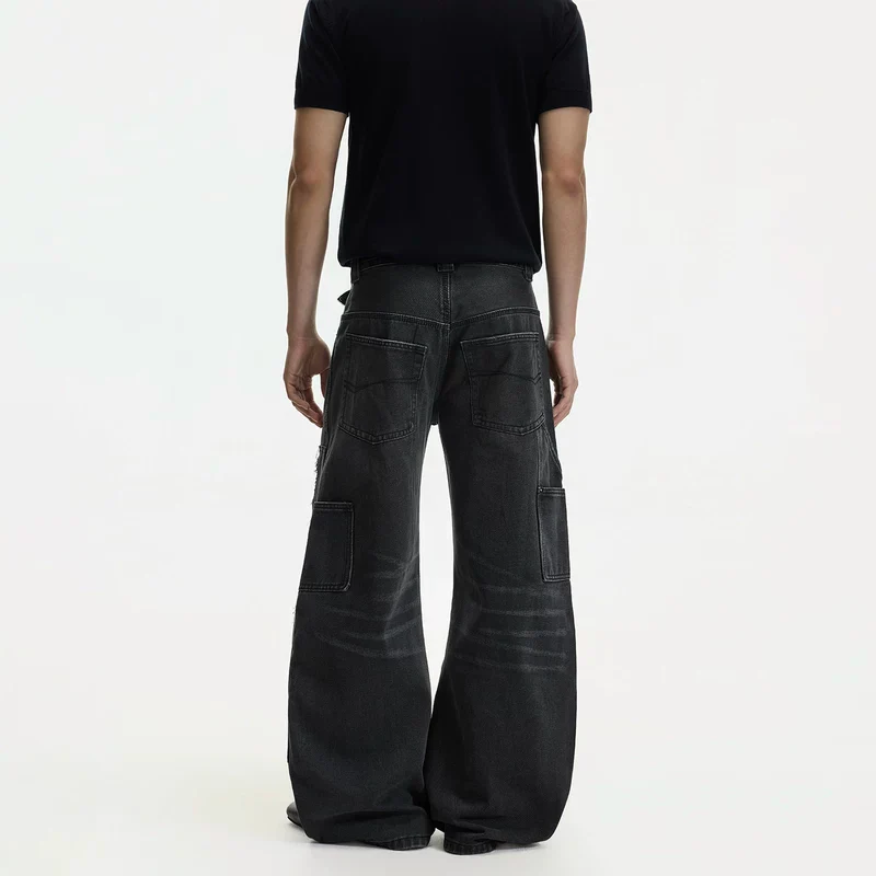 Patchwork Wide Leg Curved Blade Pants - Image 5