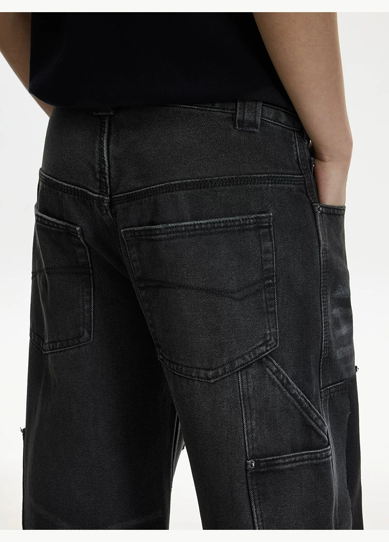Patchwork Wide Leg Curved Blade Pants - Image 6