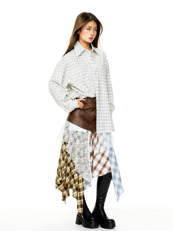 Plaid Collared Long Sleeve Button Up Shirt - Image 6