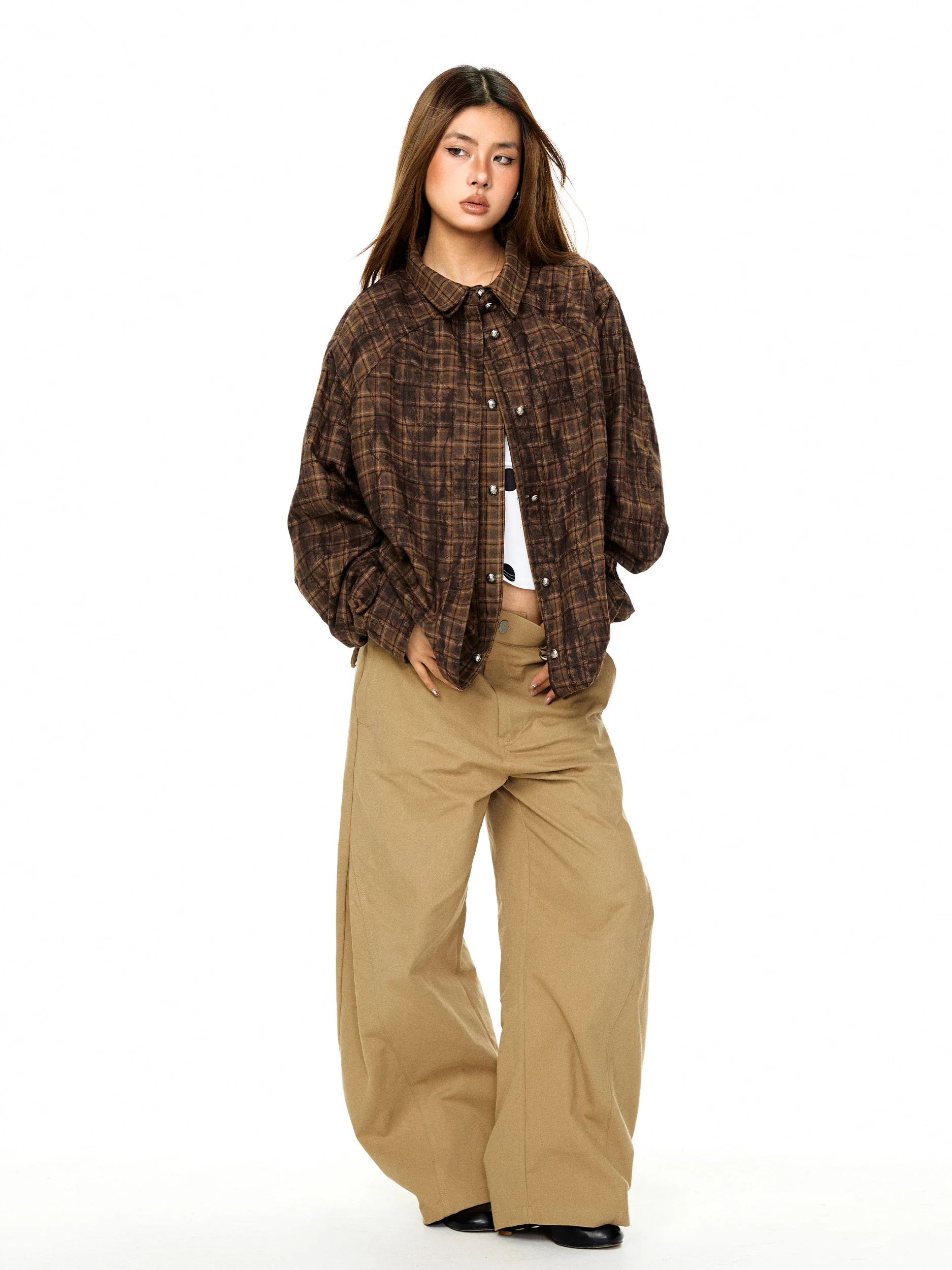 Plaid Distressed Long-Sleeve Shirt - Image 8