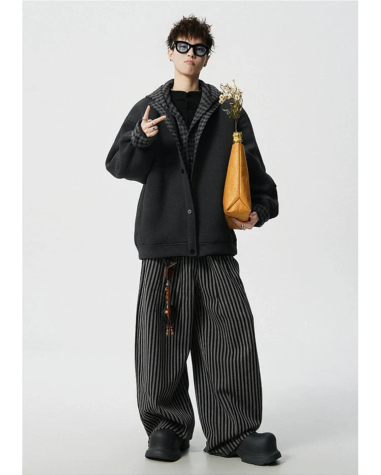 Plaid Hooded Patchwork Layered Jacket - Image 6