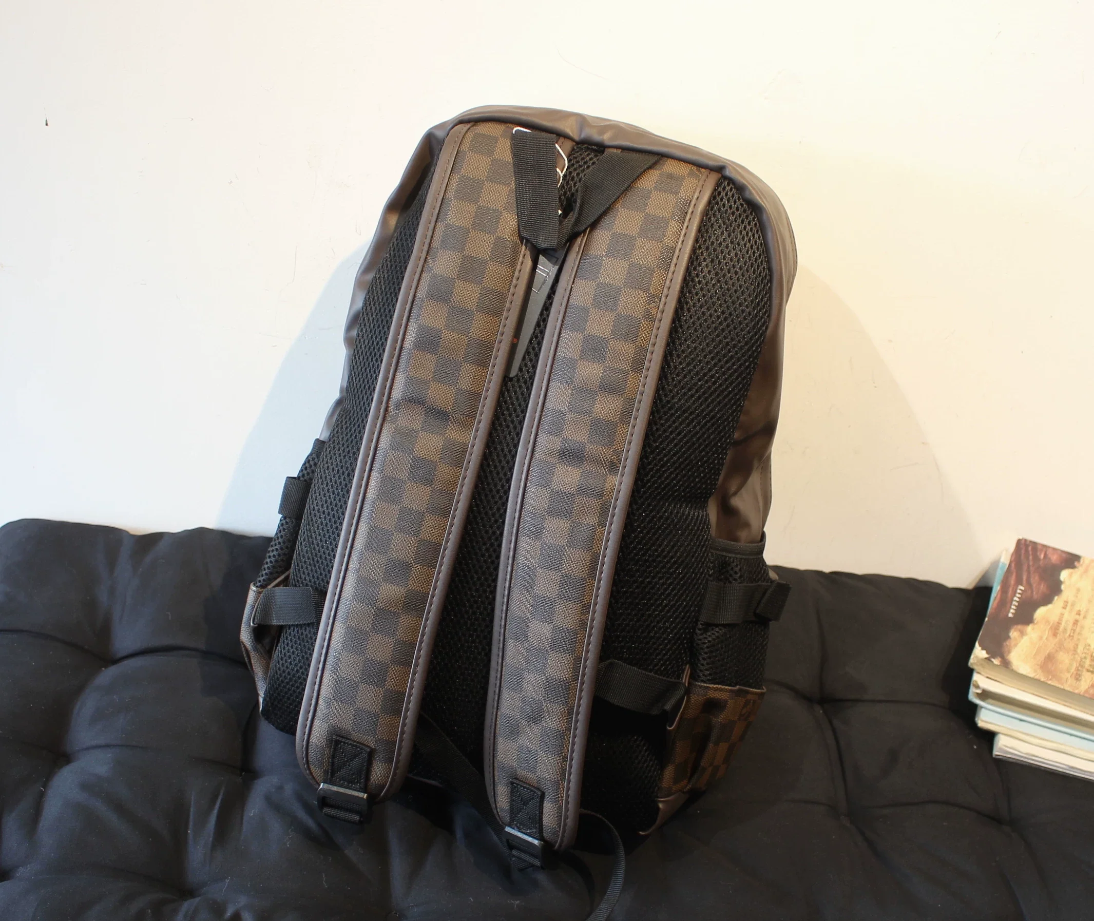 Front Pocket Plaid Laptop Backpack - Image 6