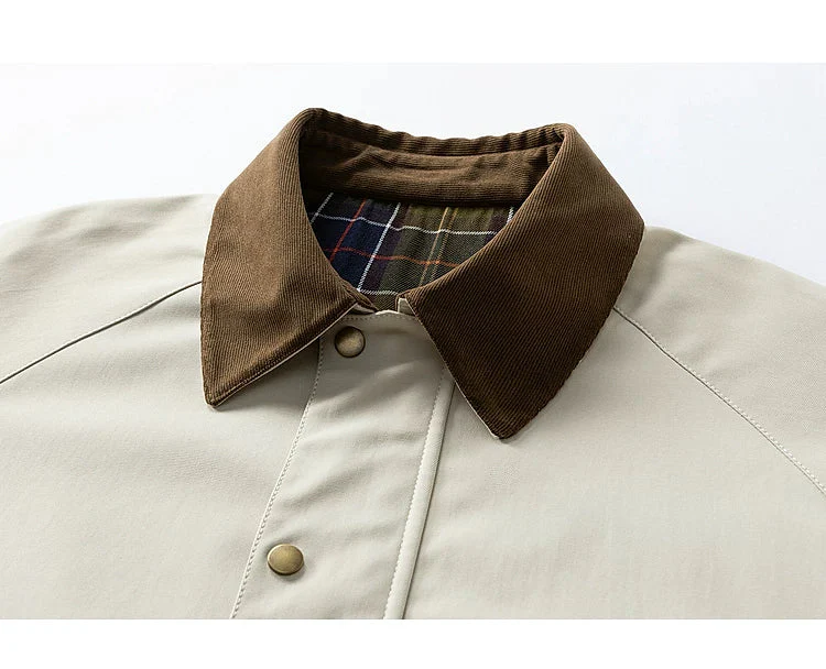 Plaid Lined Lapel Workwear Jacket - Image 5