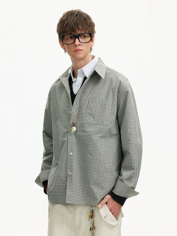 Plaid Long Sleeve Lightweight Shirt - Image 4