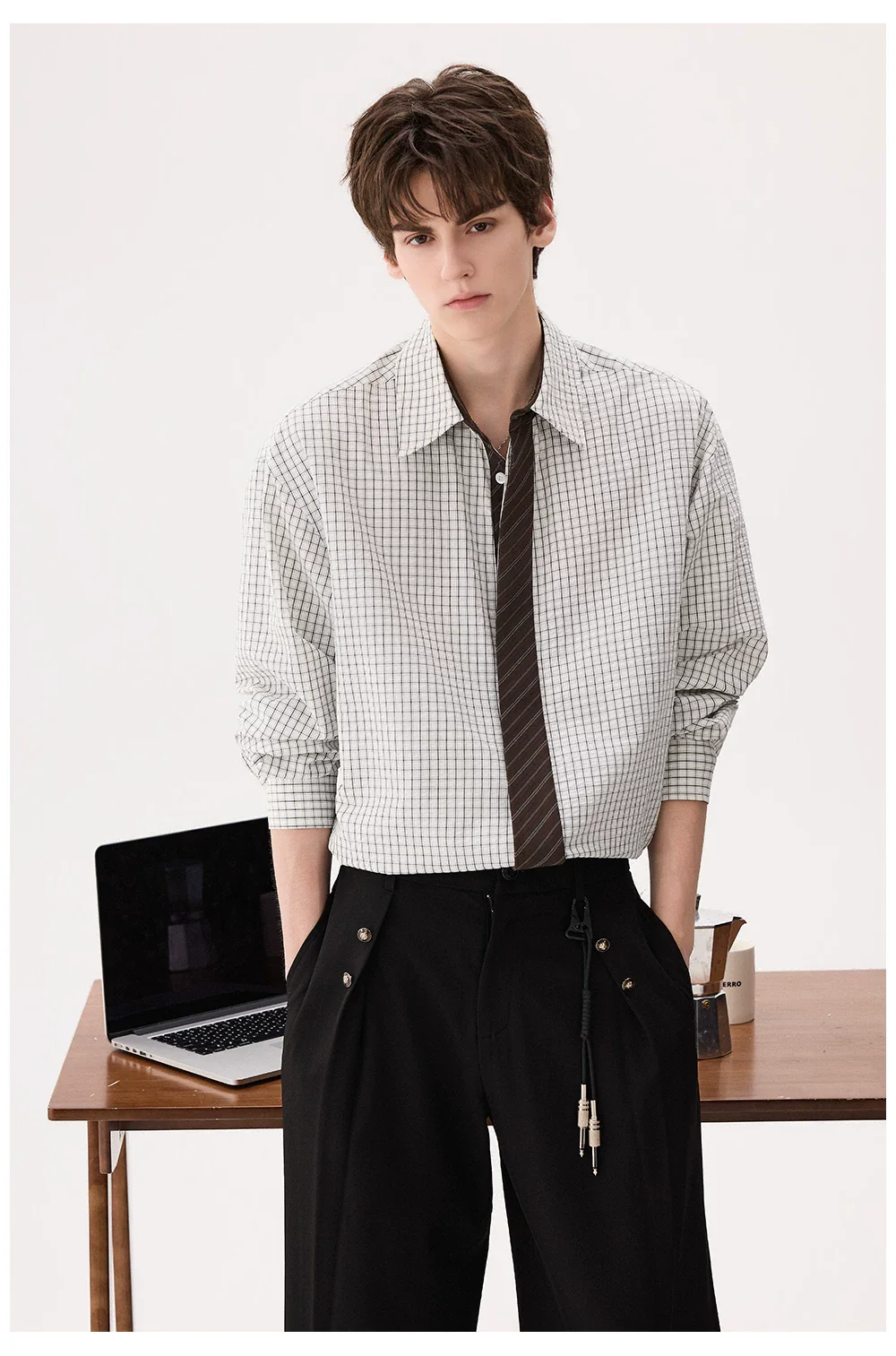Plaid Long-Sleeve Shirt - Image 8