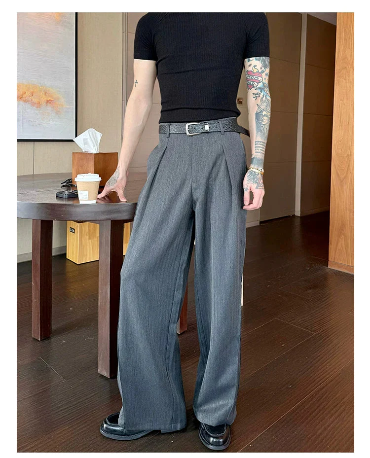 Pleated Wide Leg Straight Fit Pants - Image 5