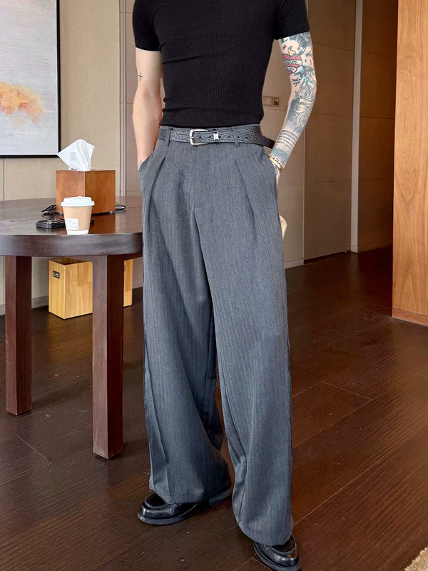 Pleated Wide Leg Straight Fit Pants - Image 6