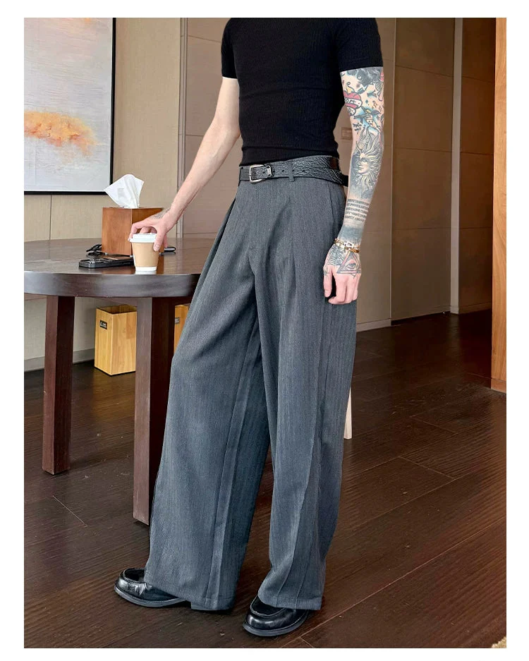 Pleated Wide Leg Straight Fit Pants - Image 7