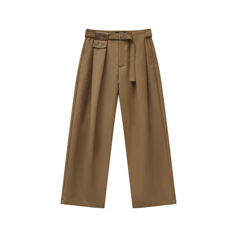 Pleated Wide Leg Straight Fit Pants - Image 10