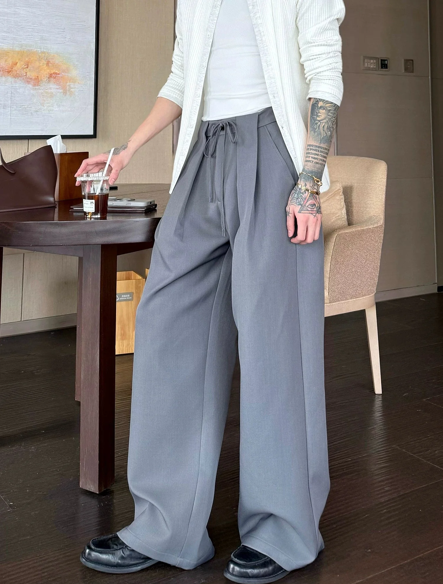 Pleated Wide Leg Work Casual Pants - Image 5