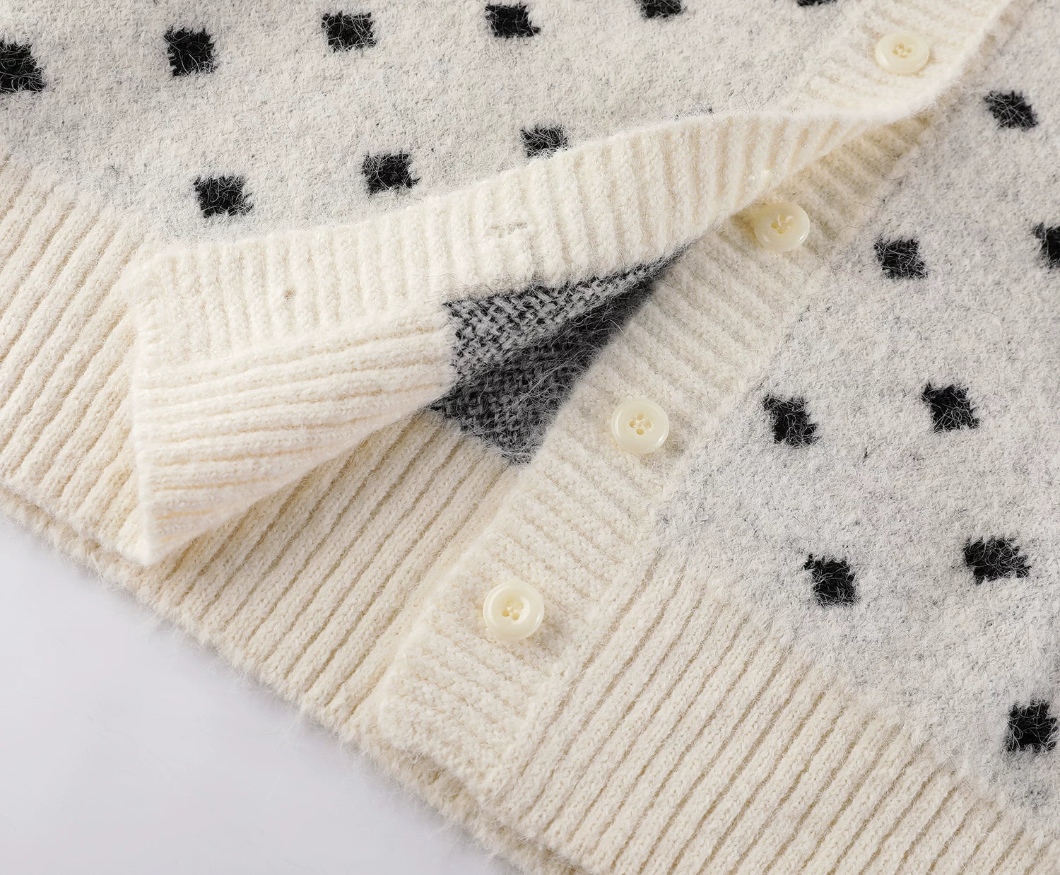 Pom Pom Ties Polka Dot Knit Cardigan - Image 9
