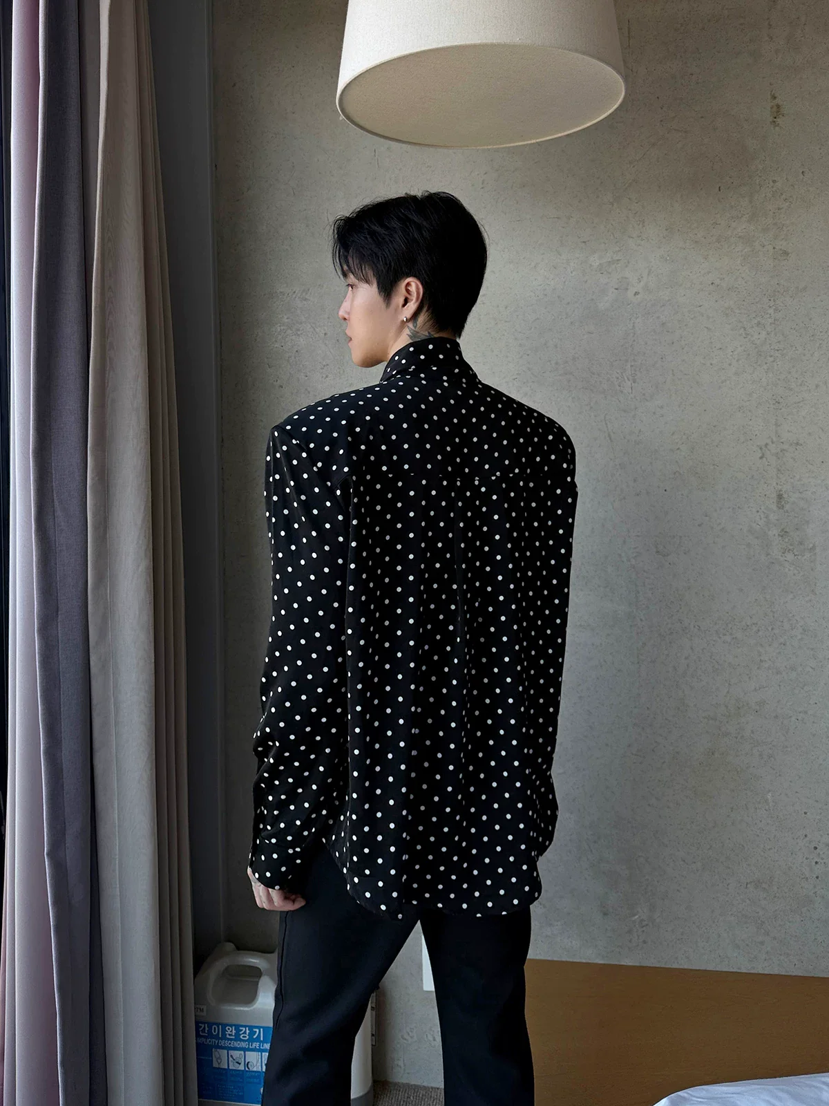 Polka Dot Long Sleeve Button Shirt - Image 4
