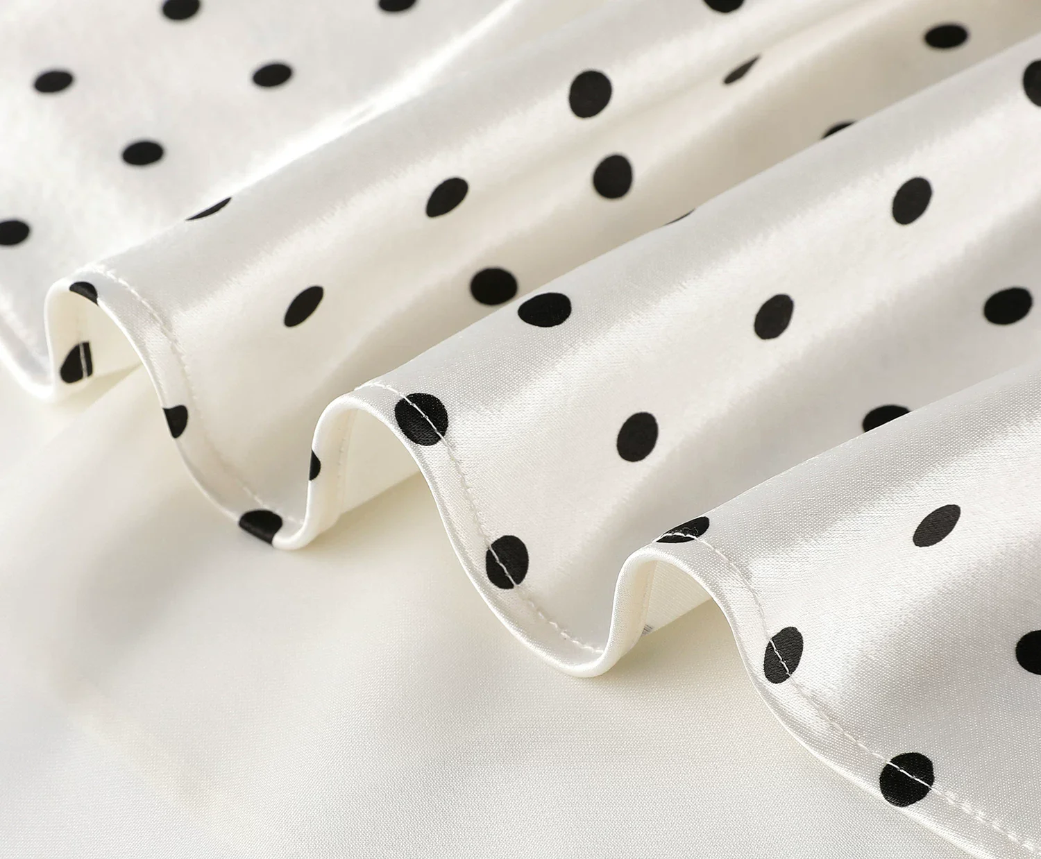 Polka Dot Mesh Patchwork Midi Skirt - Image 7