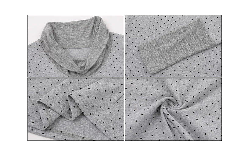 Polka Dot Off-Shoulder Long Sleeve Top - Image 7