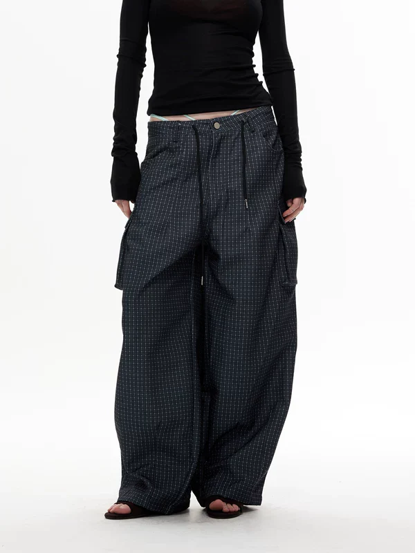 Polka Dot Wide Leg Cargo Pants - Image 2