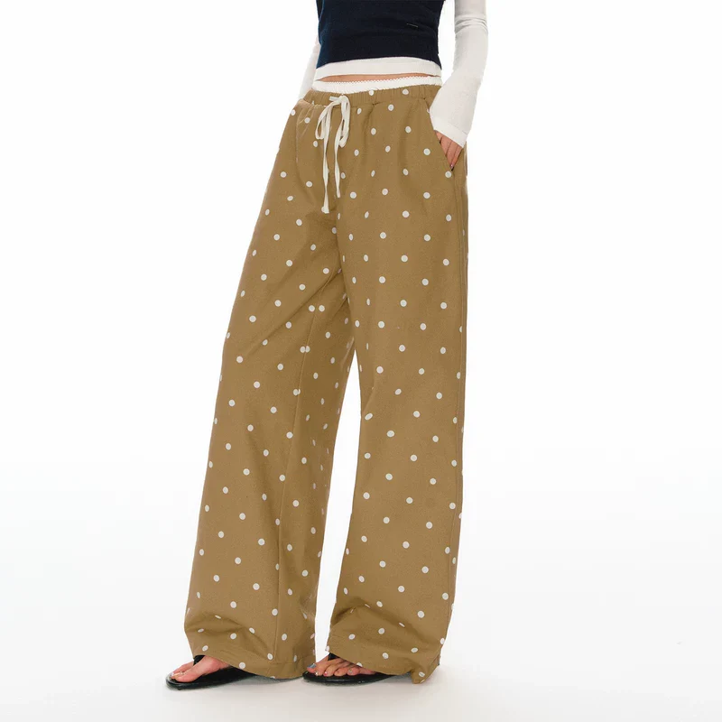 Polka Dot Wide Leg Casual Pants - Image 2