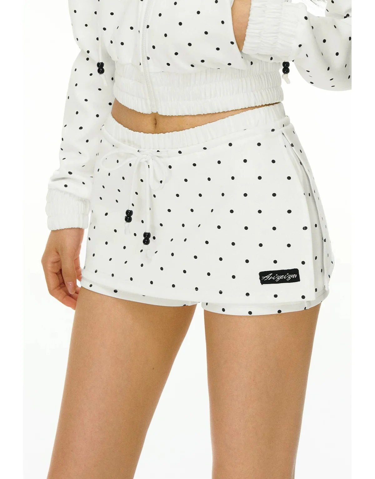 Polka Dot Zip Hoodie and Shorts - Image 9