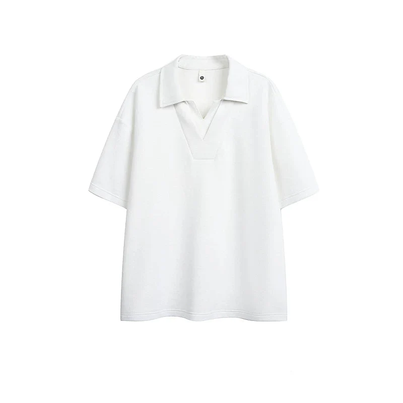 Polo Collar Loose Fit Short Sleeve T-Shirt - Image 3