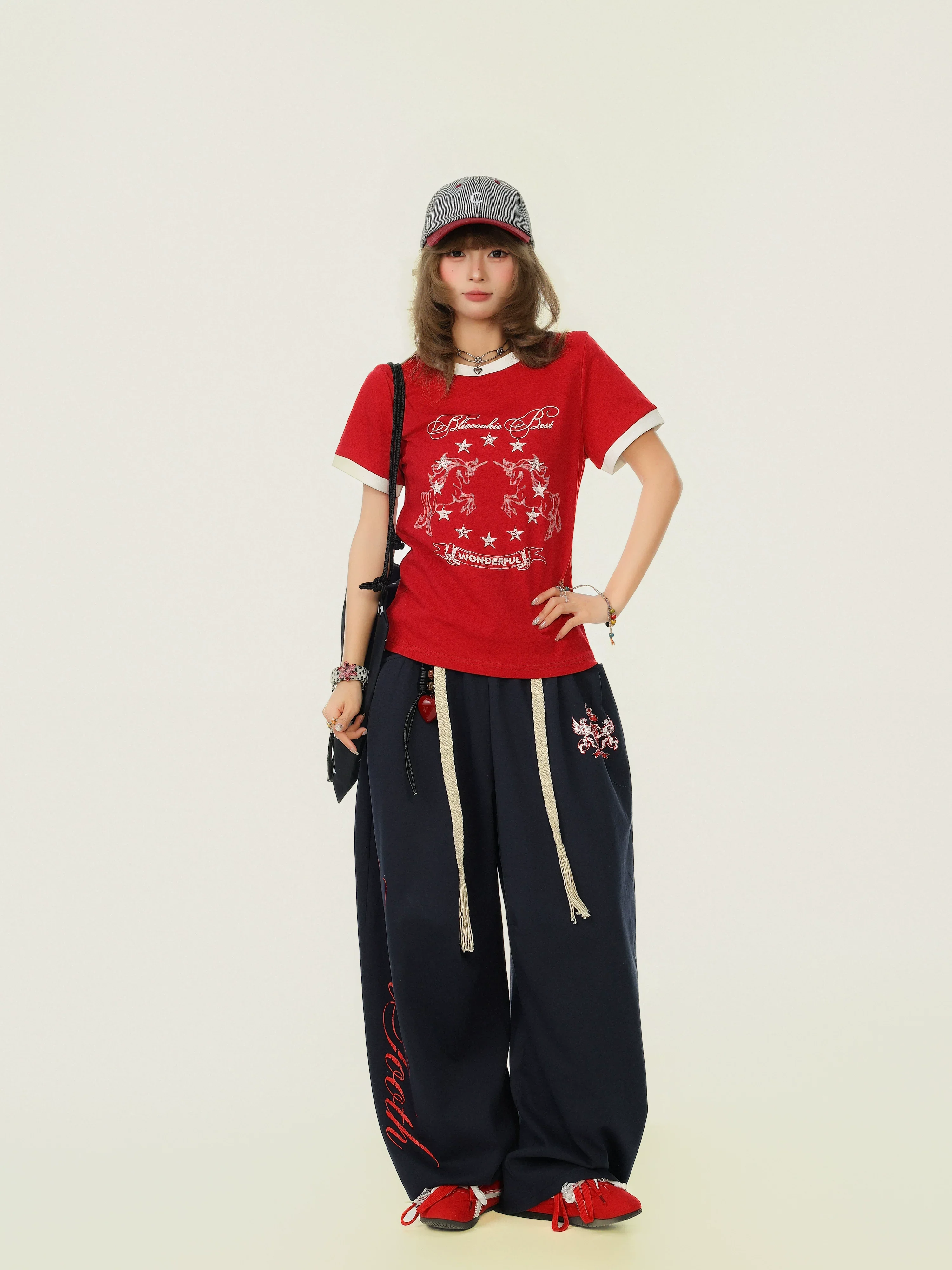 Pony Graphic Round Neck Short Sleeve T-shirt - Image 9