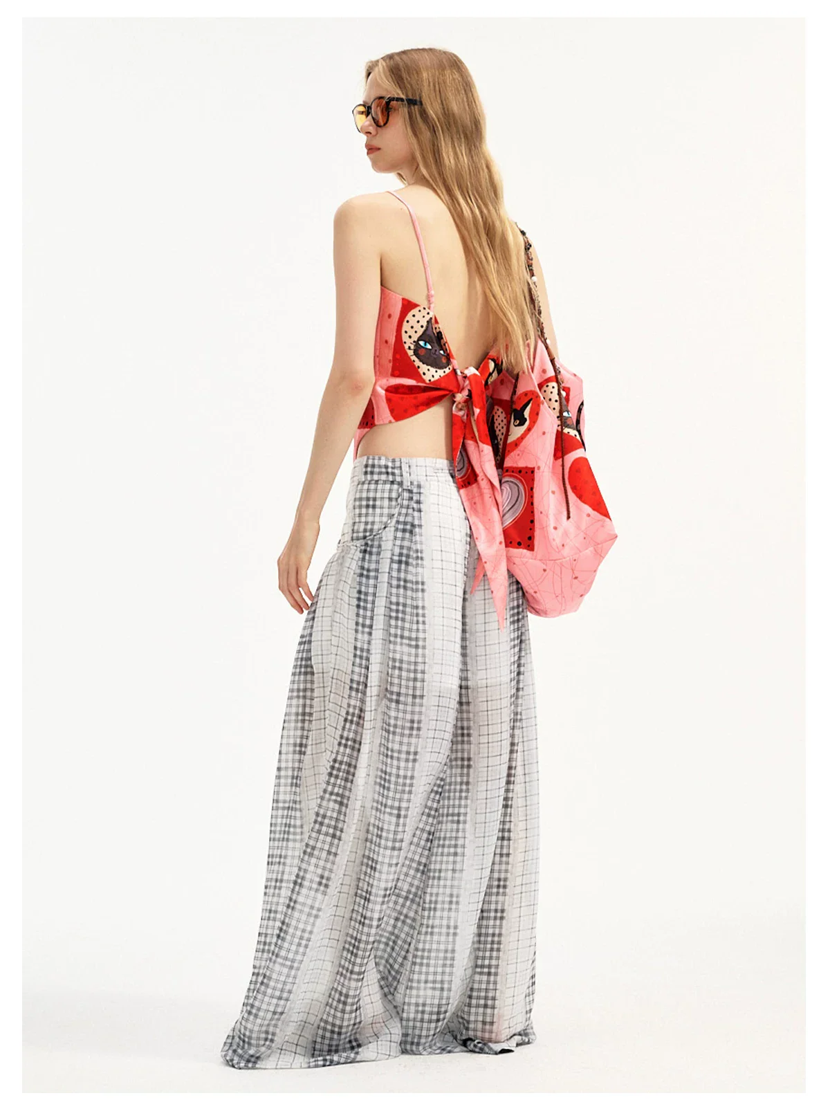 Printed Satin Square Scarf Camisole Top - Image 8