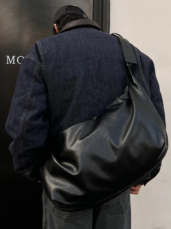 Leather Oversized Crossbody Hobo Bag