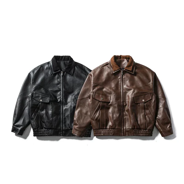 PU Leather Retro Motorcycle Jacket - Image 3