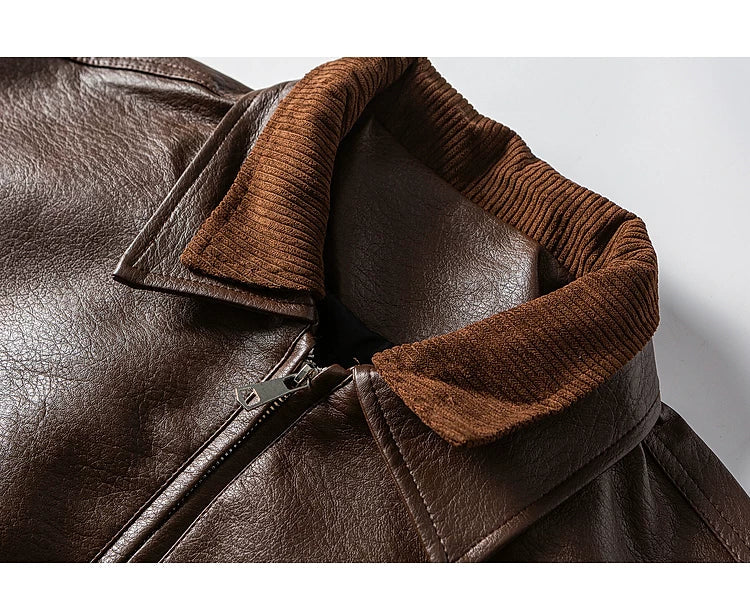 PU Leather Retro Motorcycle Jacket - Image 4